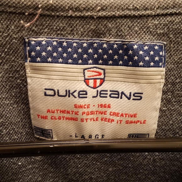 Mens blue Duke Jeans Polo Shirt Large - Picture 3 of 3